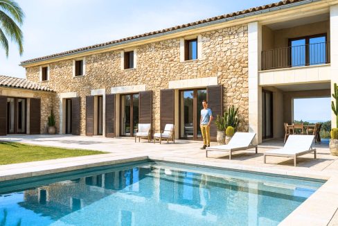 Neubau Finca in Felanitx kaufen 3D Render