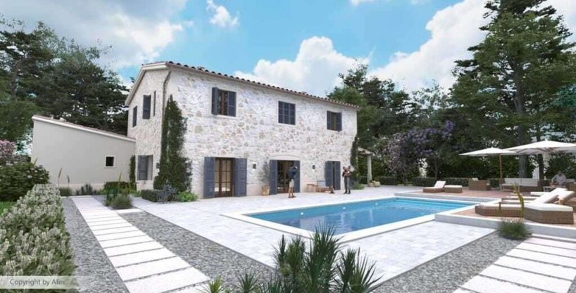 Luxusimmobilien Mallorca Finca 3D Render