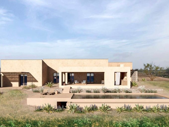 Exclusive Neubaufinca mit Pool inkl. Grundstück und genehmigten Bauplänen Hausansicht - Rendering
